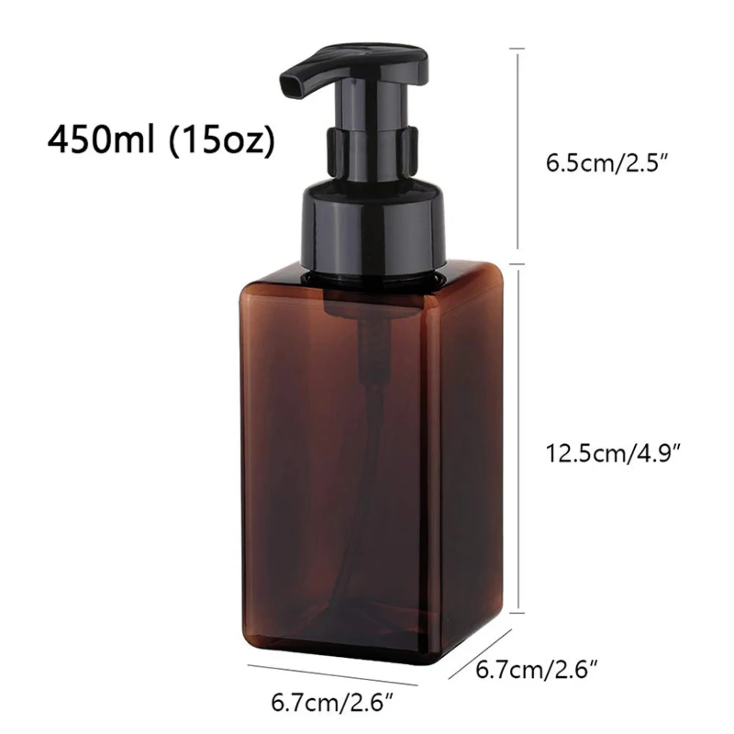 Foaming Soap Dispenser 450Ml (15Oz) Refillable  Bottle  Liquid Soap Shampoo Body Wash Accessories