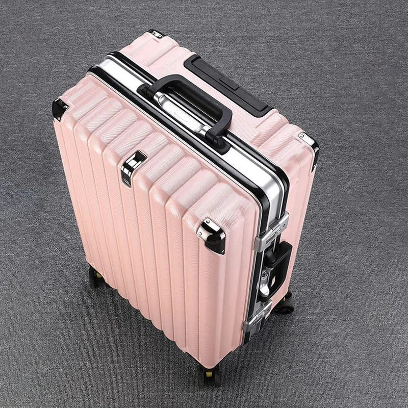 Valise de Voyage en Cuir avec Verrouillage par Mot de Passe, Cadre Trolley, Roue Universelle, 20, 26, 28 Pouces