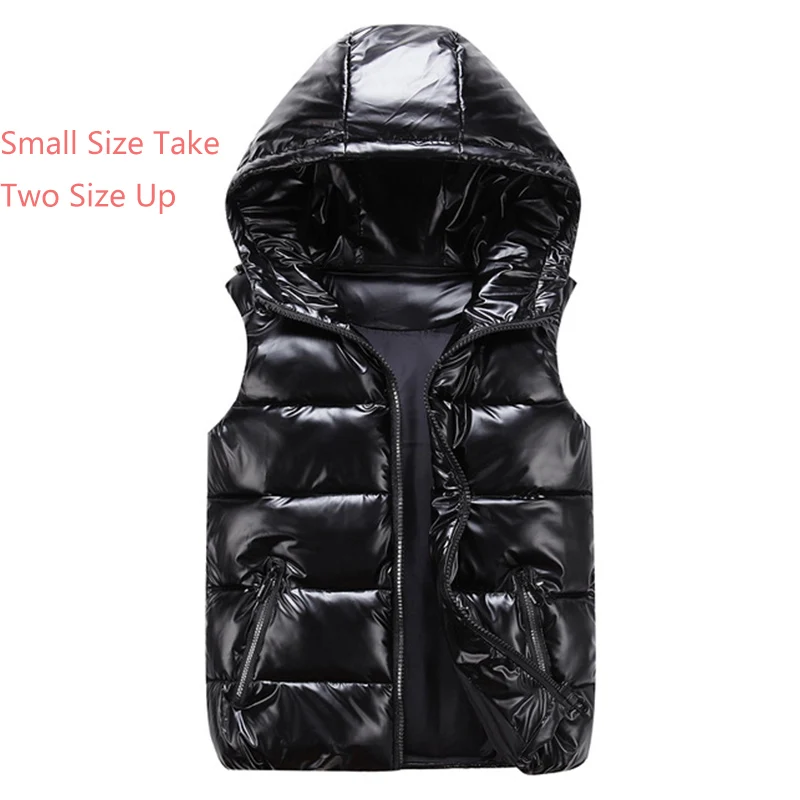 

Men Women Child Shiny Surface Vest Couple Autumn/Winter Vest Middle School Girls Vest Coat Sleeveless Jacket Casual Waistcoat