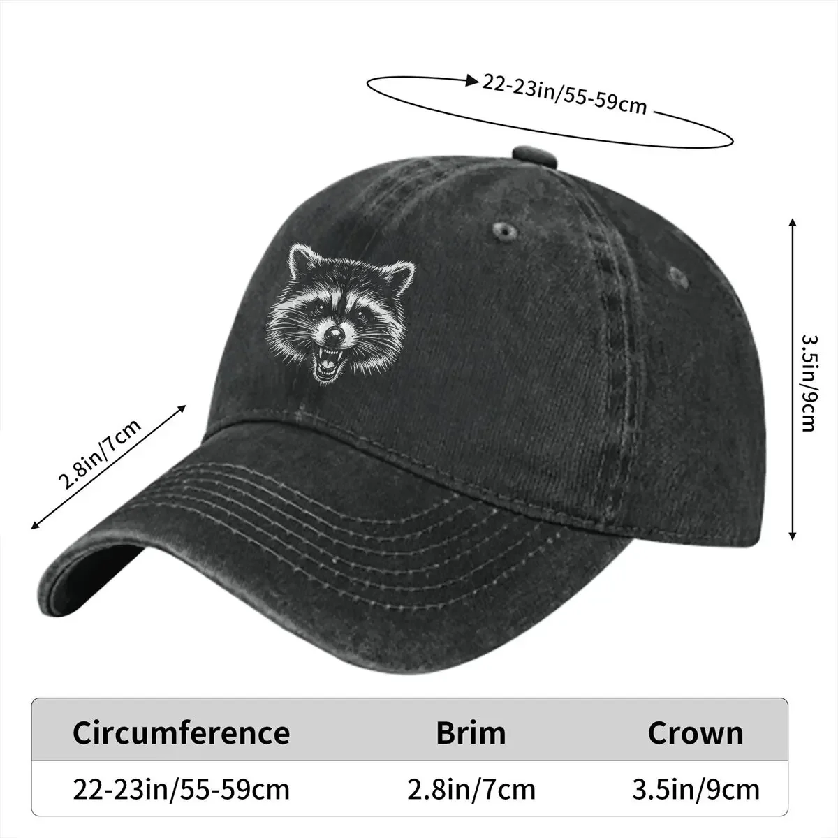 Aggressive Mad Angry Raccoon Baseball Cap Men Hats Women Visor Protection Snapback Raccoon Lover Caps