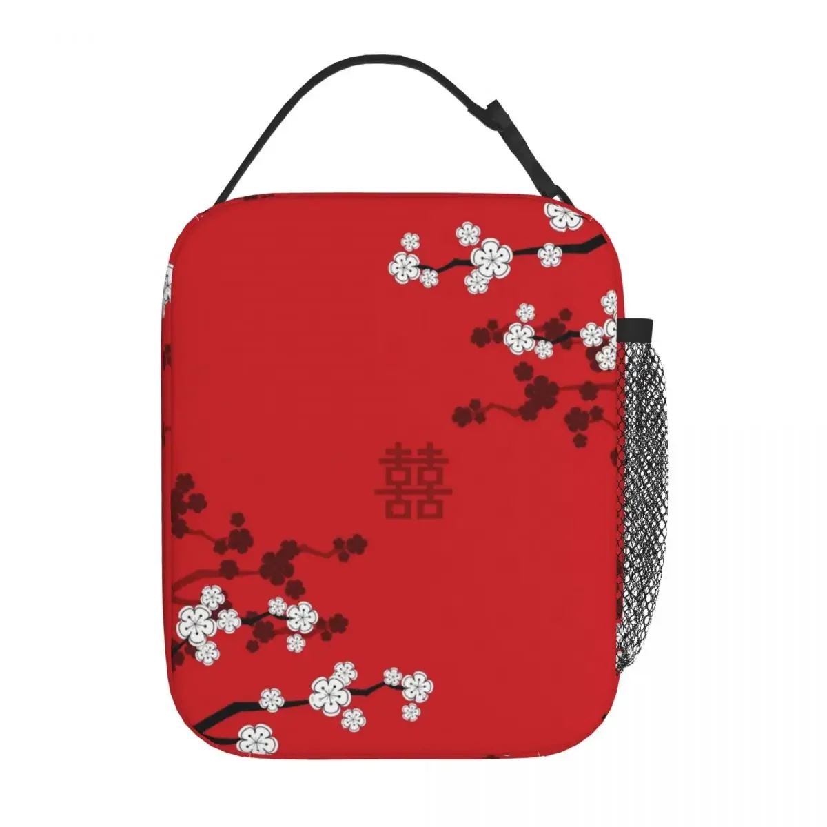 Oriental Cherry Blossoms Lunch Bag Chinese Wedding Travel Lunch Box For Child Custom Tote Food Bags Oxford Portable Cooler Bag