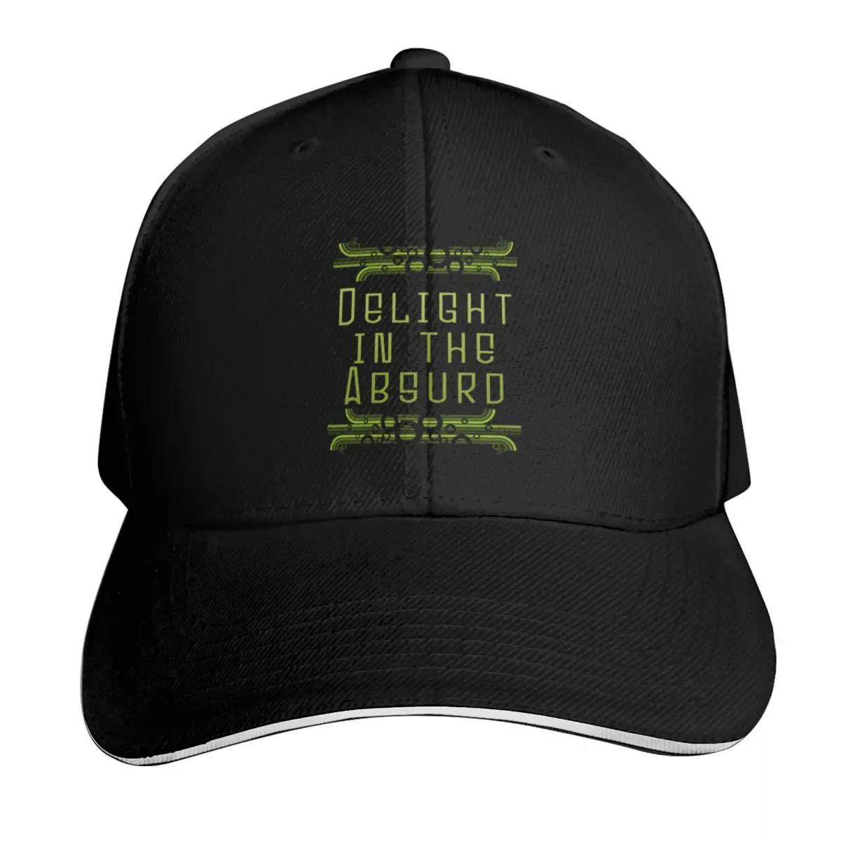 Delight in the Absurd Absurdism Existentialism Albert Camus Absurdity Singularity Retro Green Cyber Baseball Cap