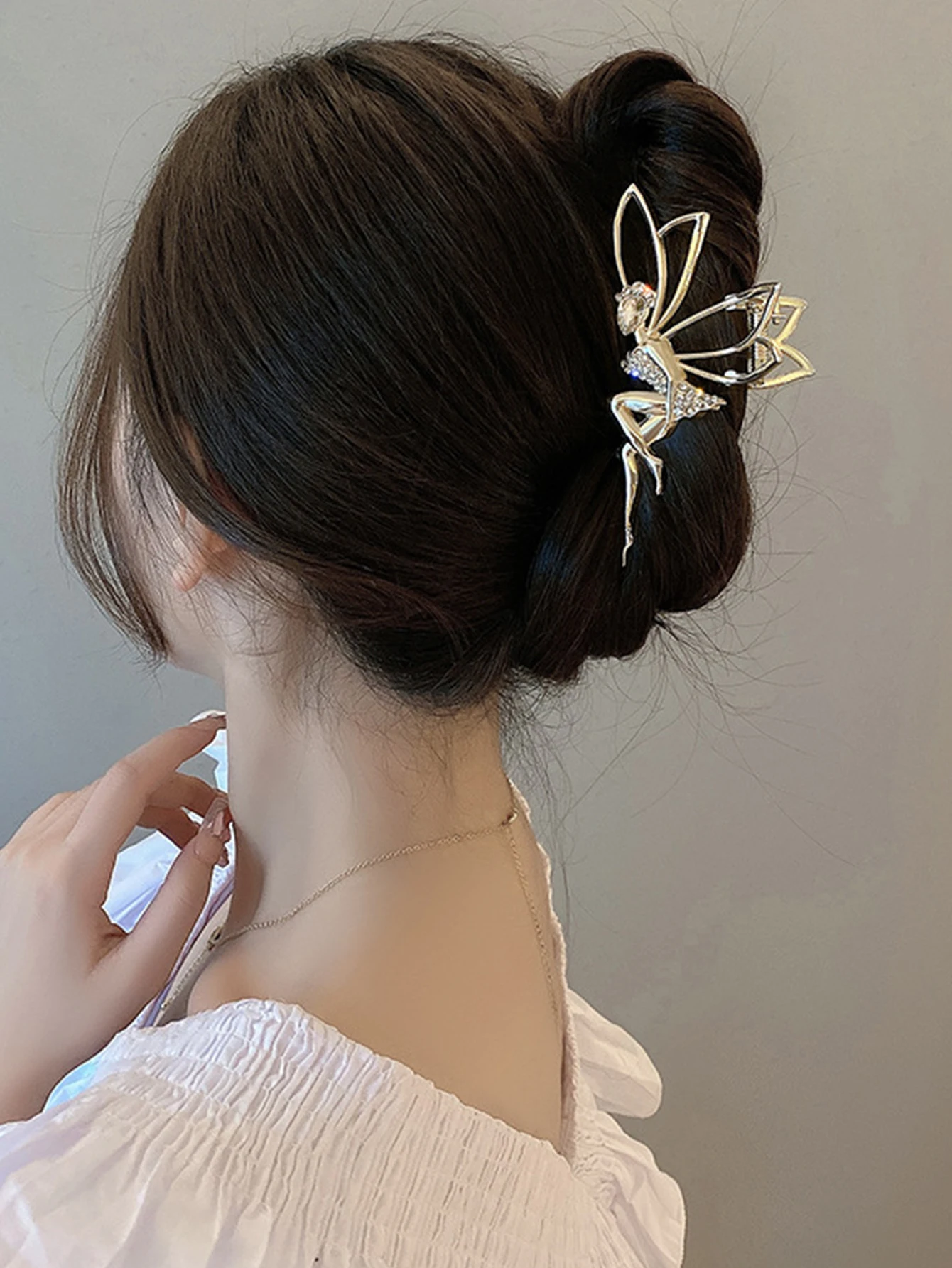 1Pcs Fashion Crystal Dance Elves Metal Hair Claw For Women Girls Female Party Ponytail Headwear Hair Accessories