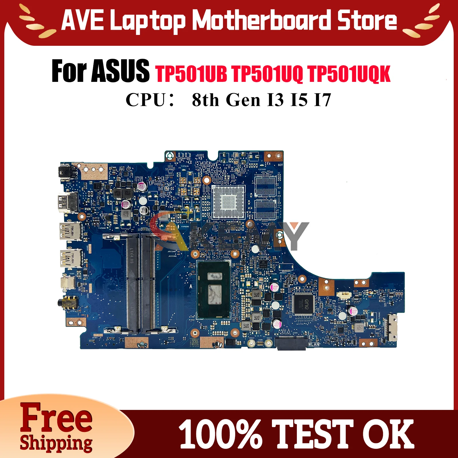 

TP501UA Laptop Motherboard For ASUS VivoBook Flip TP501UQ TP501U TP501UB TP501UA TP501UQK Notebook Mainboard With I3 I5 I7 CPU