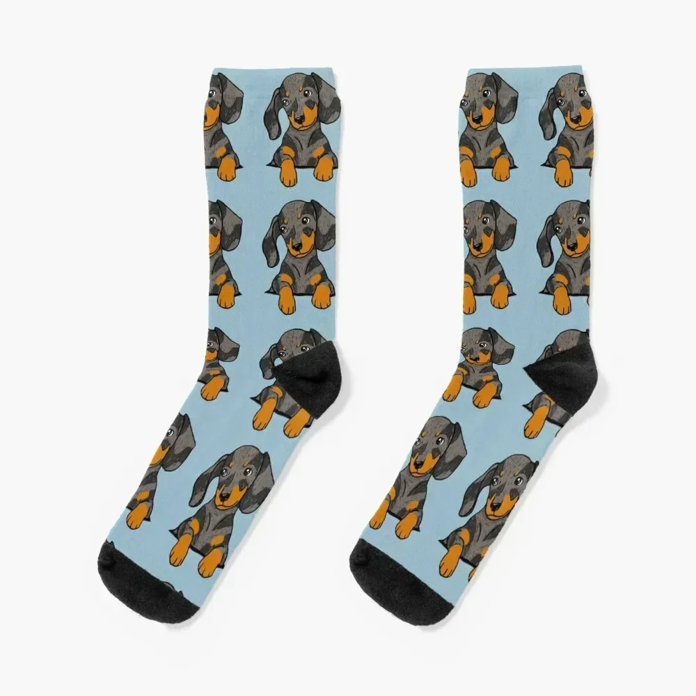 

Dapple Dachshund Puppy in Your Pocket Socks gifts designer brand kids gift Men Socks Women's