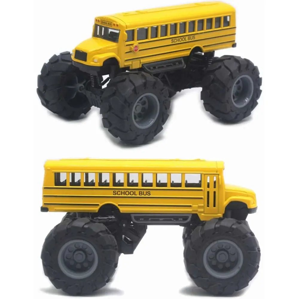 1:43 Scale School Bus Model Simulation Big Wheels Pull Back Car Toy Educational Die Cast Metal School Bus Vehicles Toys