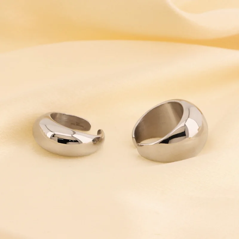Exquisite Stainless Steel Rings For Women Girl Gold Silver Color Circular Smooth Curved Rings Knuckle Wedding Bands Jewelry Gift - view 6