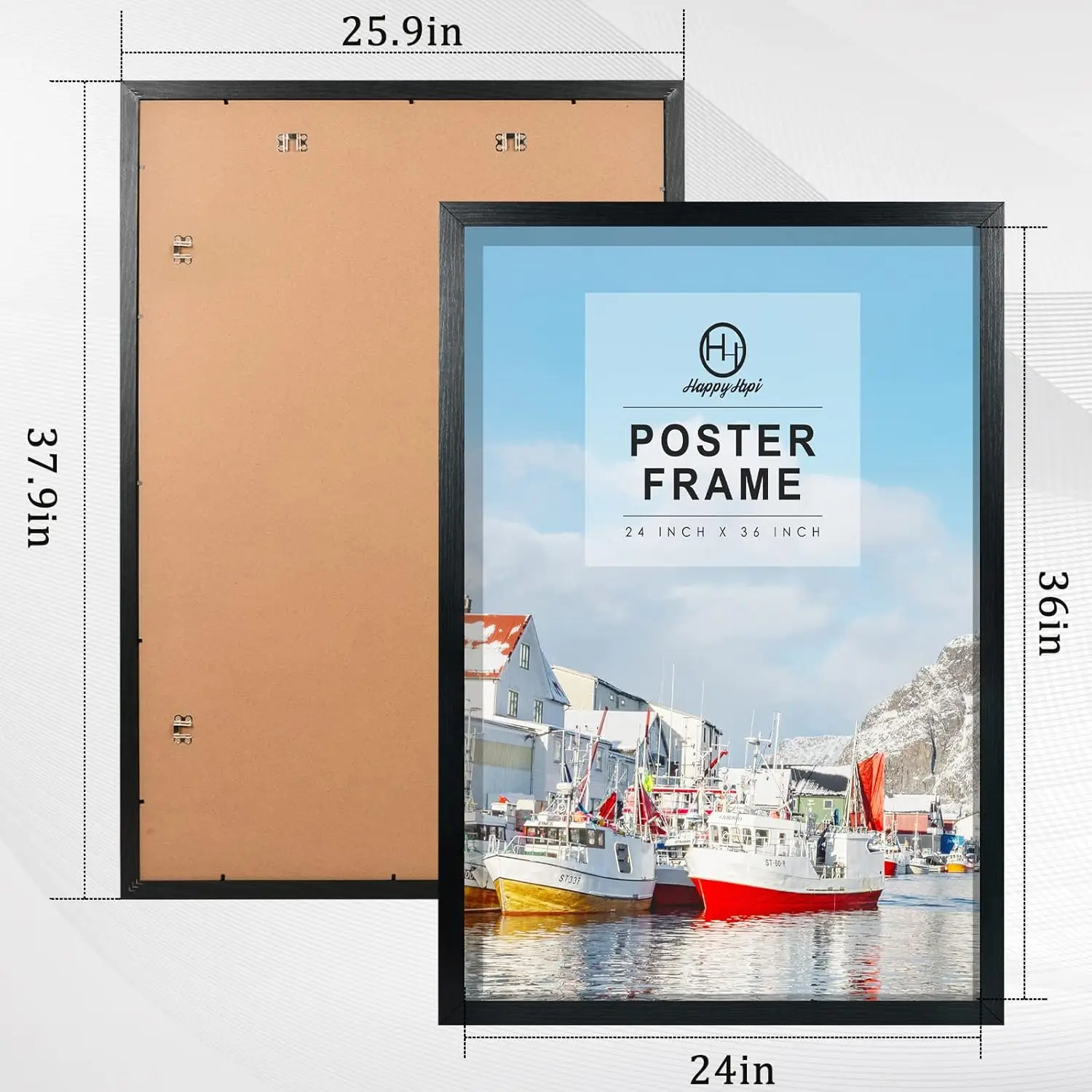 24x36 Black Poster Frame 3 Pack, Wall Gallery Picture Frame for Posters, Paintings, Artworks - Versatile Display for Home Decor