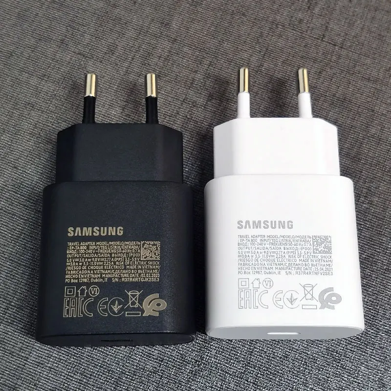 For Samsung 25W Super Fast Charger Adapter For Galaxy Z Flip Fold 6 5 4 3 2 S20 S21 S22 S23 S24 Note 20 Ultra 10 Plus FE A55 A35