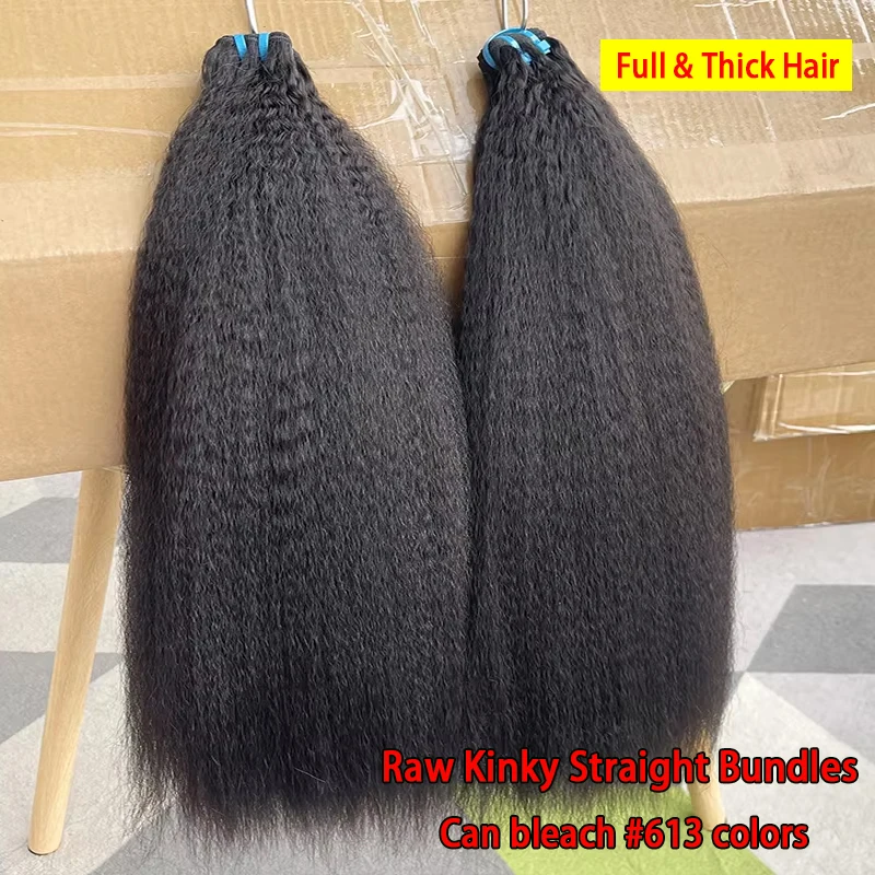 Unprocessed 18A Kinky Straight 100% Human Hair Bundles Vietnamese Raw Hair Extensions Yaki Straight Hair Natural Black Color #1B