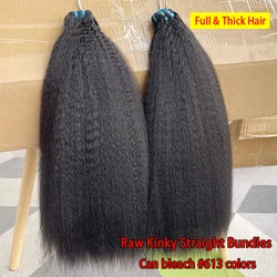 Unprocessed 18A Kinky Straight 100% Human Hair Bundles Vietnamese Raw Hair Extensions Yaki Straight Hair Natural Black Color #1B
