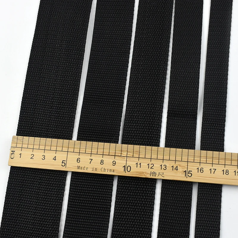

2-10M 20-50mm Black Sewing Webbing Strap Ribbon Bag Straps Dog Collar Safety Belt Sling Decor Bias Binding Band DIY Accessories