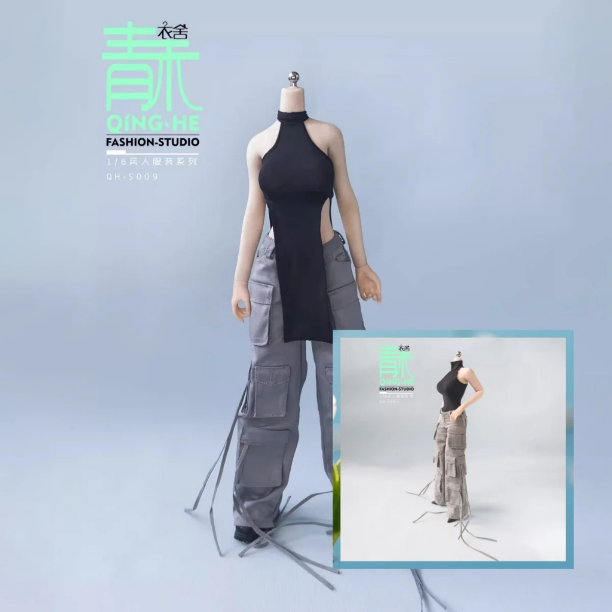 

【Без фигурки】В наличии: комплект одежды для женской фигурки солдата в масштабе 1/6, эластичный топ и брюки-карго, подходит для 12-дюймовых фигурок.