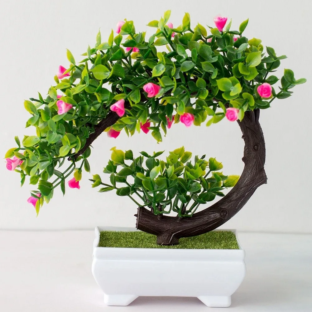 Home Artificial Pot Plant Tree Decoration Display Fake Flowers Garden Living room Ornaments Simulation  Home Artificial