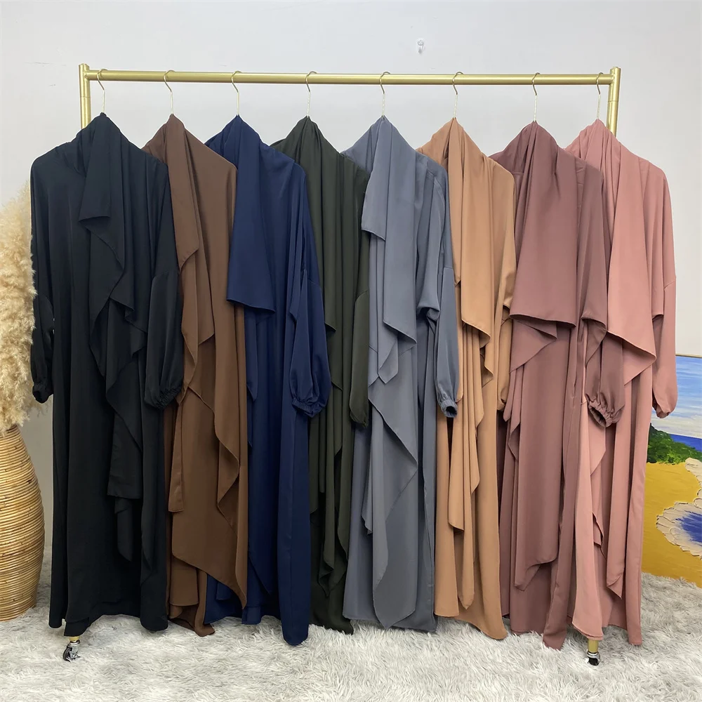 Muslim fashion Abaya headscarf smock sleeves Iftar one style fashion Islamic women\'s clothing Dubai Saudi Arabia abaya dress