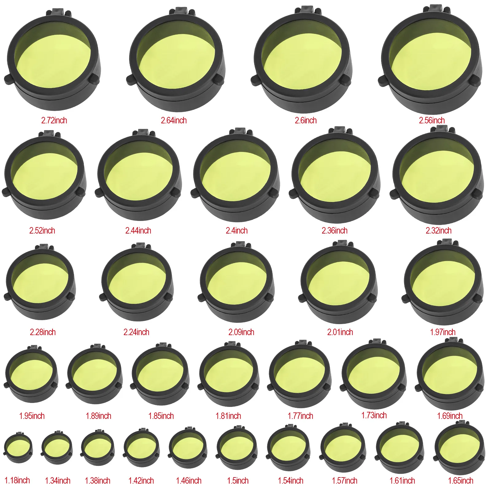 Cache-poussière mat pour lunette de visée, capuchon de protection rabattable pour objectif de télescope, calibres 34-69 mm