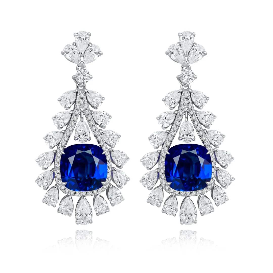 S925 Silver Earrings Woman Simulated Yellow Diamonds Set of Earrings for Her Wedding Party Gift Ideas Vintage Jewelry