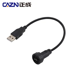 CAZN Micro USB Male to USB 2.0 Male Overmolded Cable Threaded Waterproof IP67 IP68