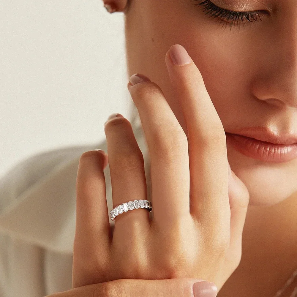 Anello In Moissanite Con Certificato GRA – Design A Tre Orbite Stellari, Argento 925, Colore D Purezza VVS1, Per Fidanzamento E Matrimonio