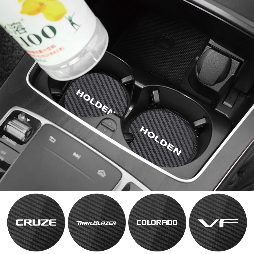 2Pcs Car Water Coaster Anti-slip Waterproof Pad Cup Mat Accessories For Holden TRAILBLAZER VF COLORADO CRUZE COMMODORE Monaro