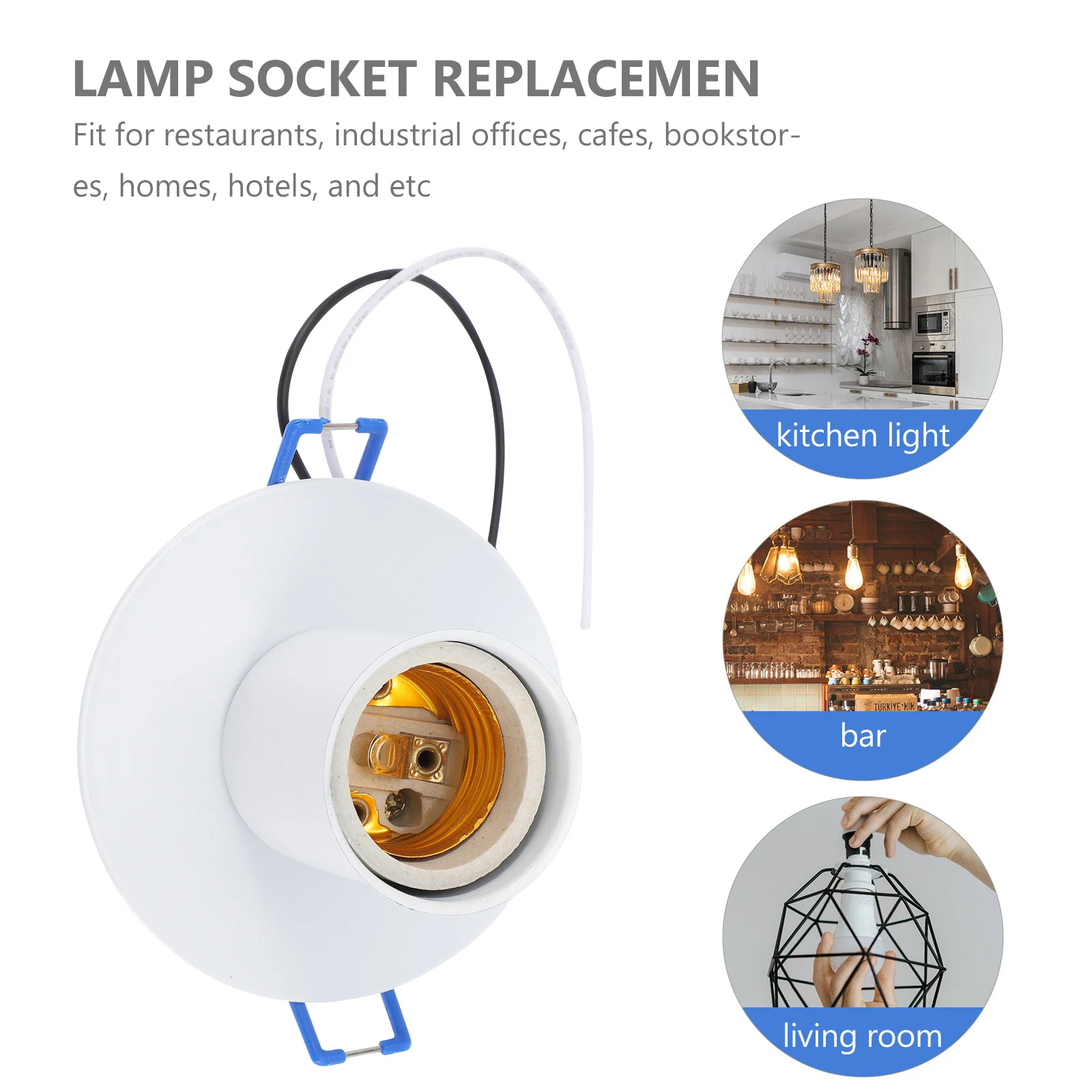 

Патрон для светильника E27, патрон для лампы, 8 см, сменный патрон для лампы с резьбой, промышленный стиль для домашнего кафе, офиса, спальни, освещения