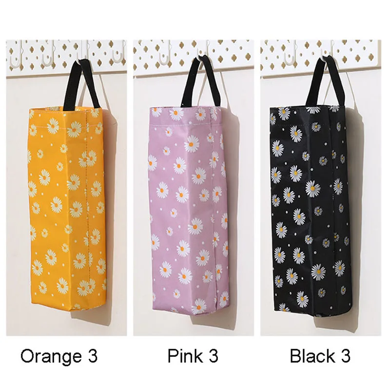 Home Grocery Bag Holder Wall Mount Plastic Bag Holder Dispenser Hanging Storage Trash Garbage Bag Kitchen Garbage Organizer