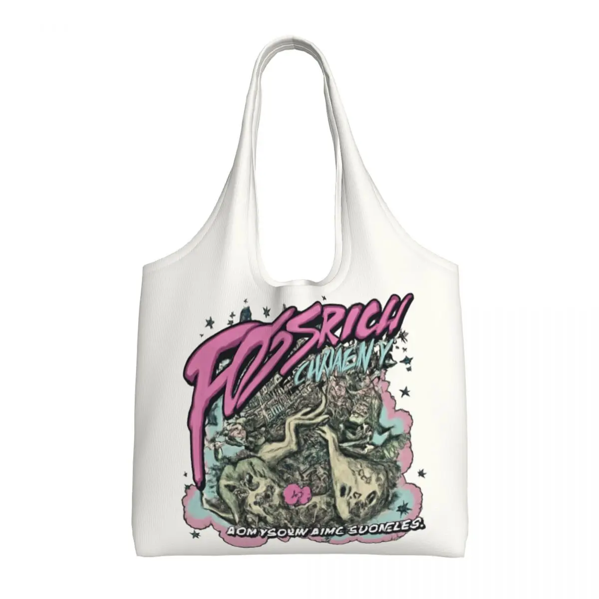 

Unleashing Rich Chaos Large Capacity Canvas Tote Bag Single Shoulder Work Commute Bag For Women Eco-Friendly Shopping Bag