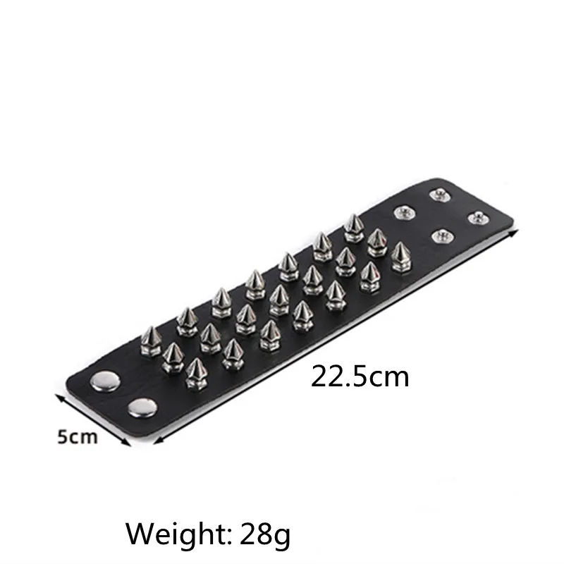 Vintage Leather Bracelets Punk Row Cuspidal Spikes Rivet Stud Wide Cuff PU Leather Punk Gothic Rock Unisex goth accessories