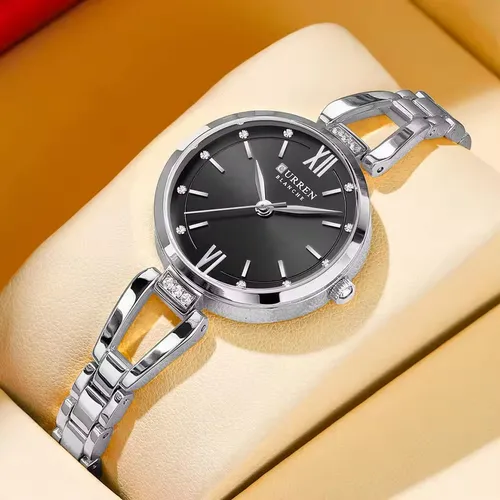 Imagen 2 del producto Reloj Curren 9092 de lujo de oro de 30mm para mujer, reloj de cuarzo con diamantes para mujer, reloj de acero inoxidable resistente al agua para mujer, reloj ipakziе