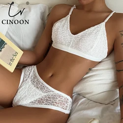 CINOON Women's Underwear Sexy Lingerie Set Lace Bra Seamless Brassiere Vest Camisole Tube Top Bralette Panties Bra & Brief Sets