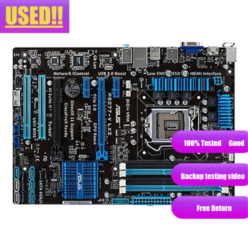 Настольная Материнская плата Asus P8Z77-V LX2 Z77 Socket LGA 1155 i3 i5 i7 DDR3 32G SATA3 USB3.0 ATX