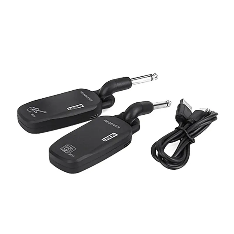 

Новое поступление, беспроводная гитарная система, 2,4, беспроводной гитарный передатчик, приемник, перезаряжаемый для электрогитары, бас, черные детали