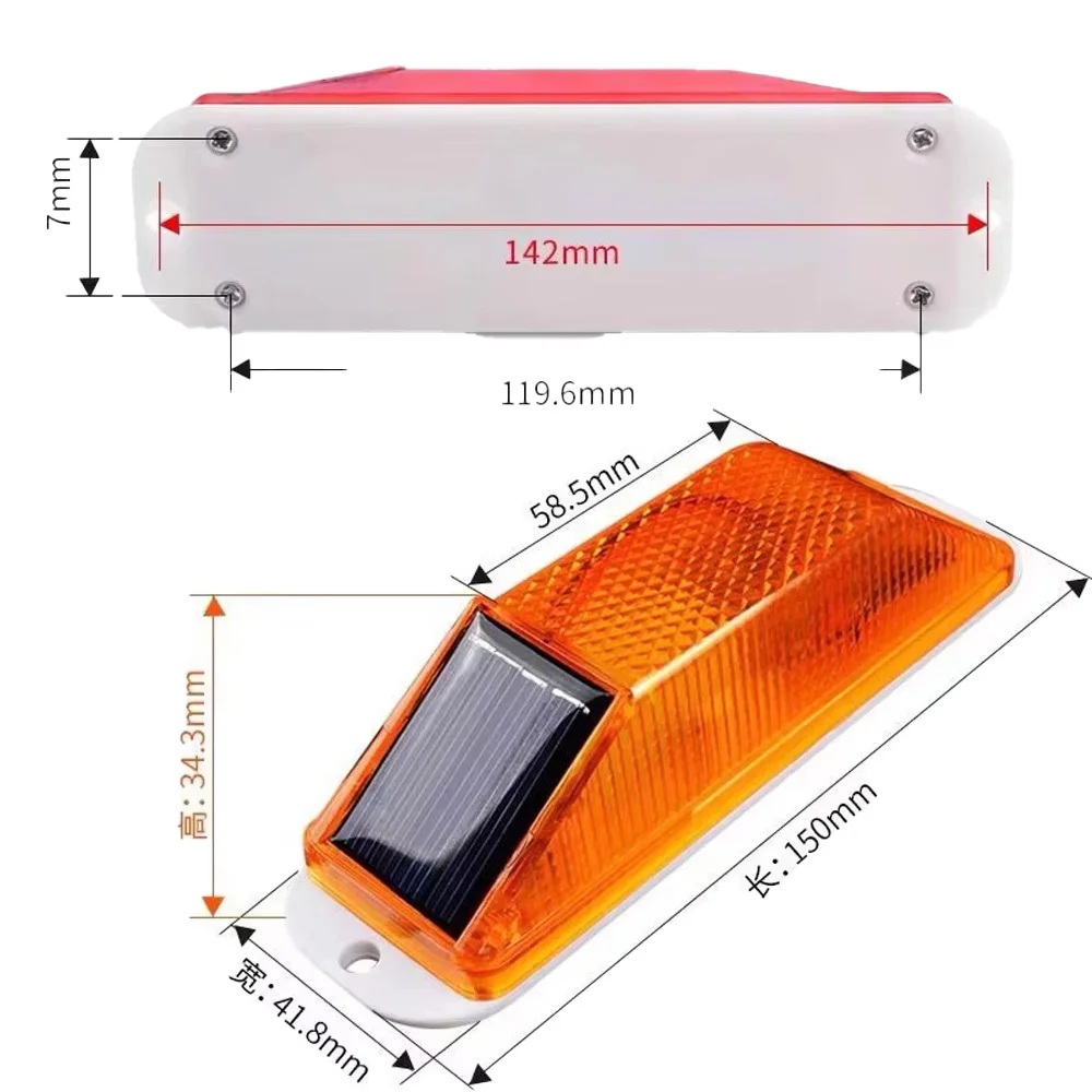 Solar Strobe Beacon Light - 360° Ultra-Bright IP65 Waterproof Warning Light for Road Construction & Traffic Safety