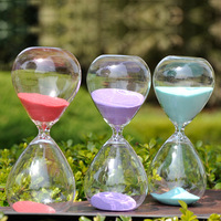 5/15/30 Minutes Hourglass Timer Transparent Glass Hourglass Gift Cook Clock Home Ornaments Multiple Colors