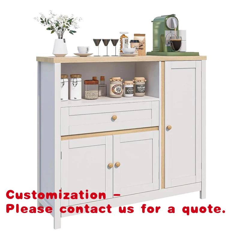 custom.Multifunctional Kitchen Sideboard Buffet, Modern Storage Cabinet with Drawer & Enclosed Cabinets, Freestanding Cupboard f