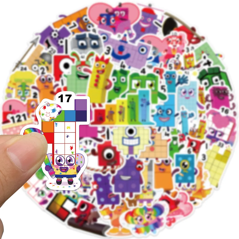 52Pcs Enlightenment numbers Style DIY Graffiti Stickers: Decorate Luggage, Book Diary ,Waterproof for Multiple Occasions