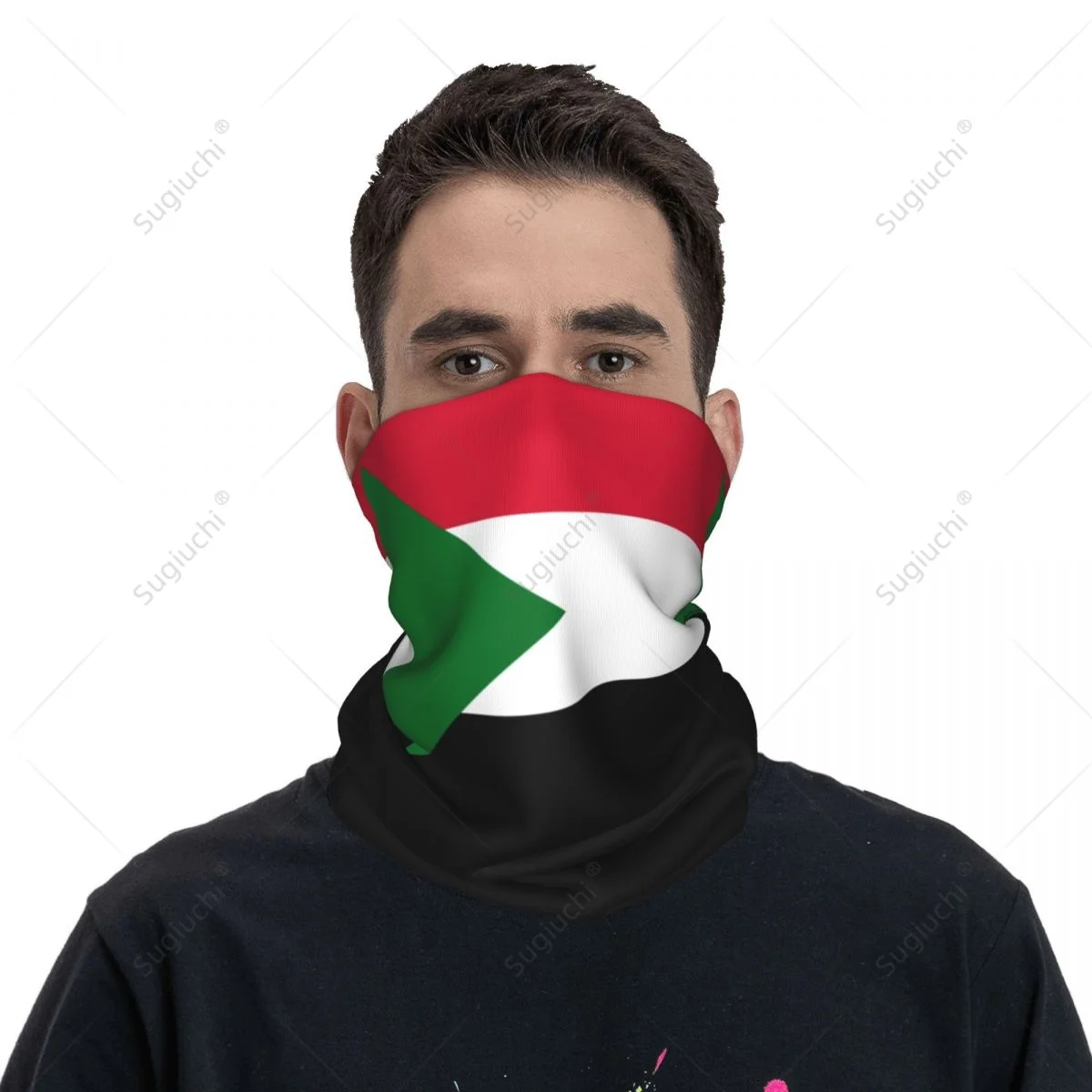 Unisex Sudan Flag Neckerchief Scarf Neck Face Mask Scarves Neck Warmer Seamless Bandana Headwear Cycling Hiking