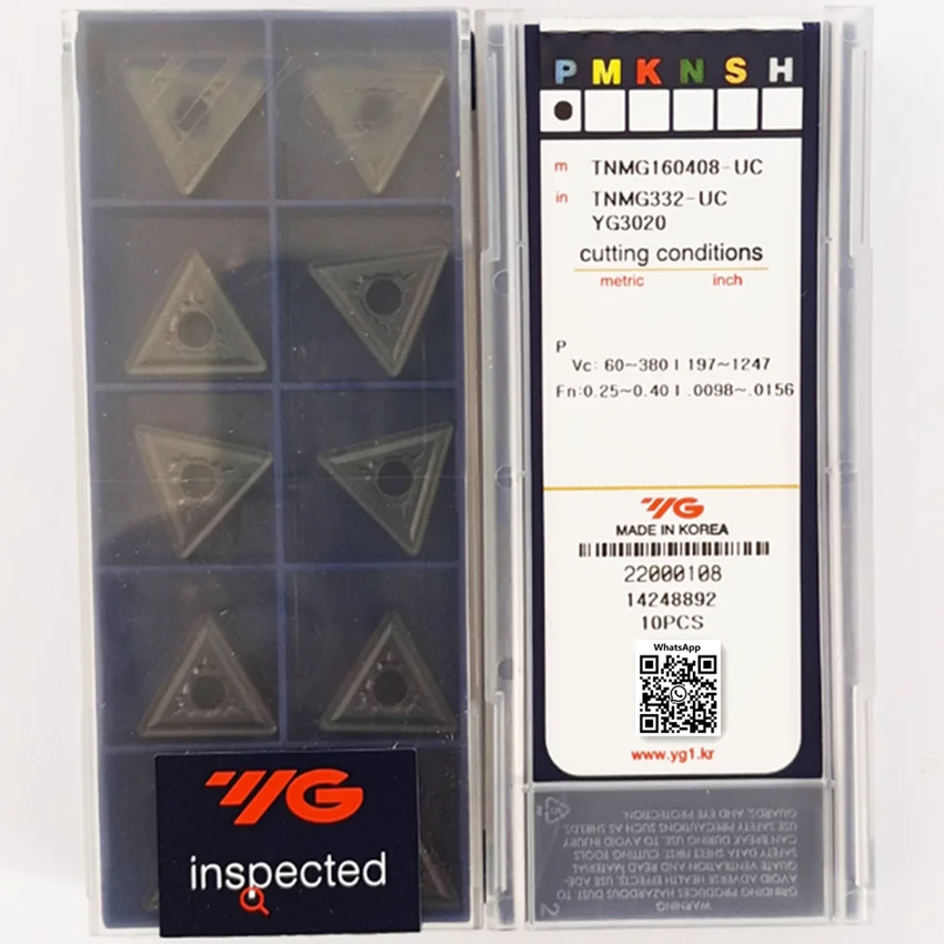 

TNMG160404-UC/TNMG160408-UC YG3010 YG3020 YG3030 TNMG160412-UC YG3030 Original YG Carbide Inserts CNC Turning Inserts 10PCS/BOX