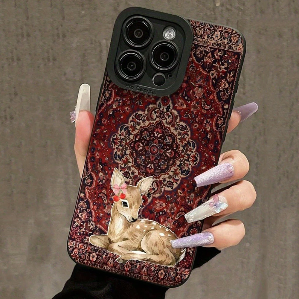 خمر الأزهار الغزلان قضية الهاتف لسامسونج غالاكسي S25 FE S24 الترا S23 زائد S22 A26 A25 A36 A35 A56 A55 A54 A53 A16 A15 5G غطاء #6