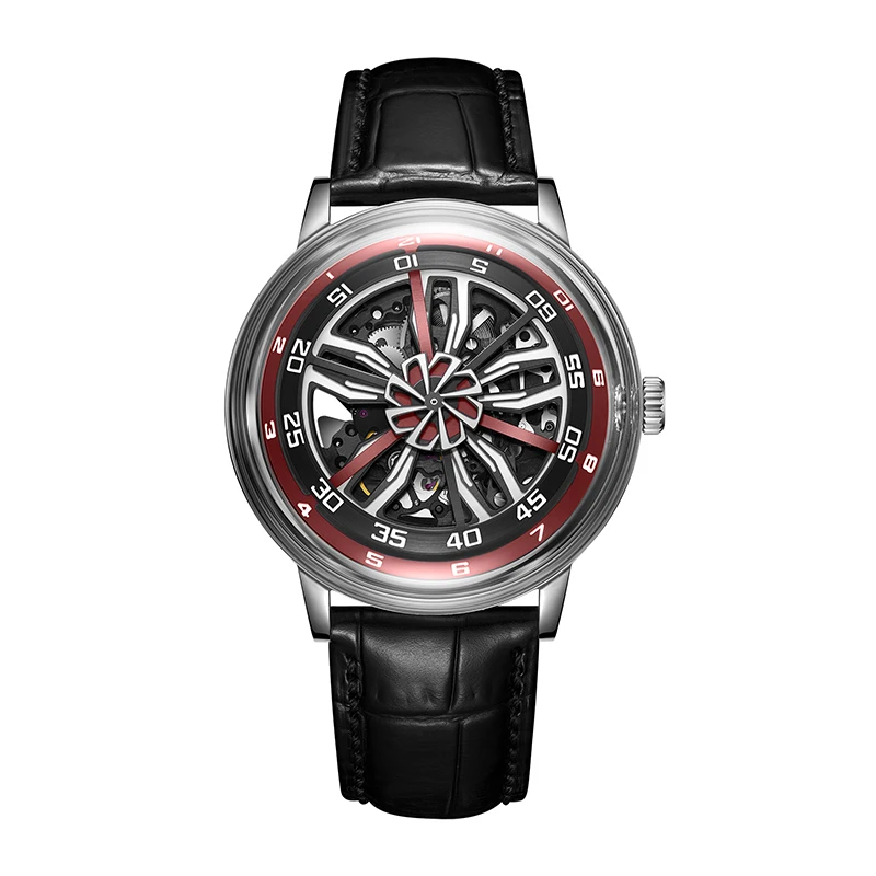 

OBLVLO Men Automatic Watch 42MM Mechanical Wristwatch Luminous 50m Waterproof Sapphire Rotatable Hollow Out Wheel Dial