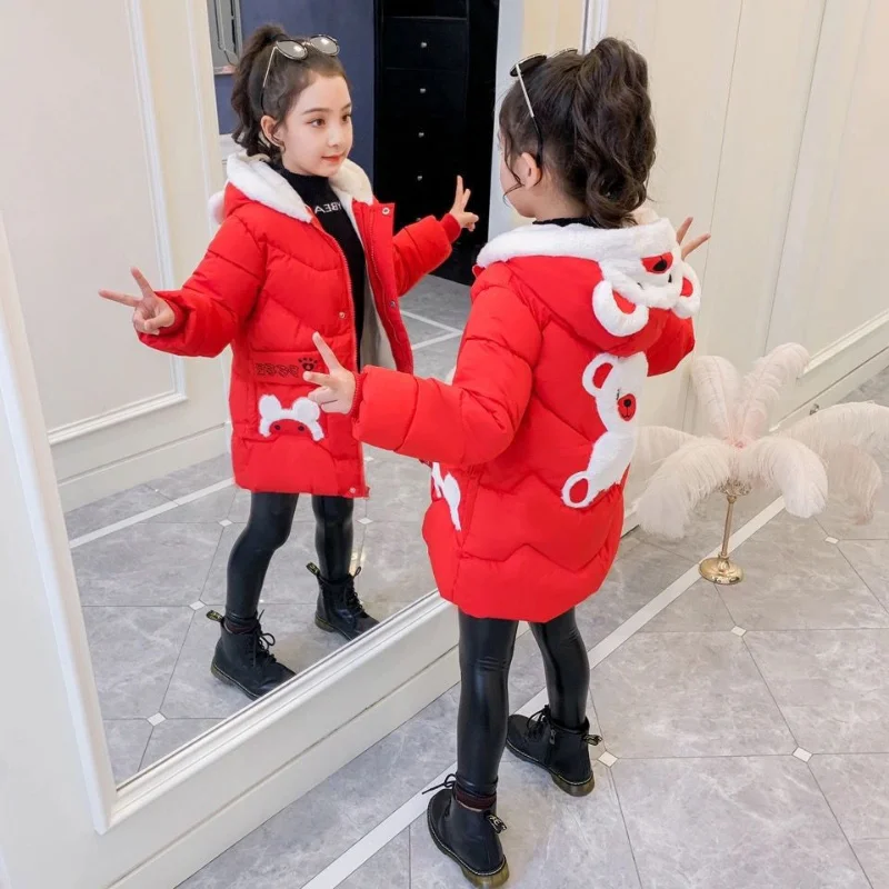 Girls Clothes Winter Cartoon Fashion Hooded Cotton Jacket Children Clothing for Girl Teen Kids Girl Outerwear 6 8 10 11 12 Years