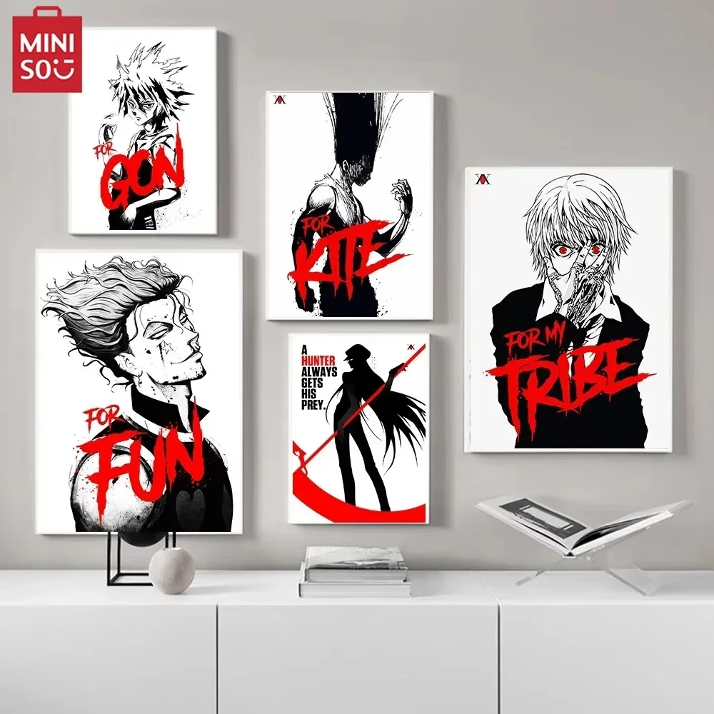 MINISO Anime Hunter X Hunter arte de pared con Killua Zoldyck lienzo pintura póster para decoración del hogar arte de pared de salón para