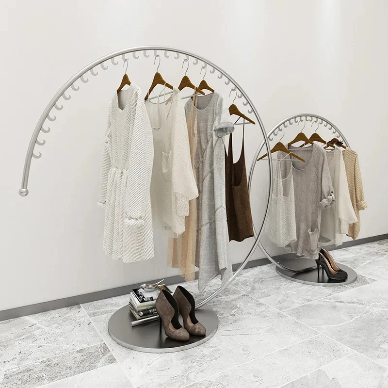 custom.Iron Metal Floor-to-Floor Display Rack Women's & Children's Clothing Hanger Living Room Use