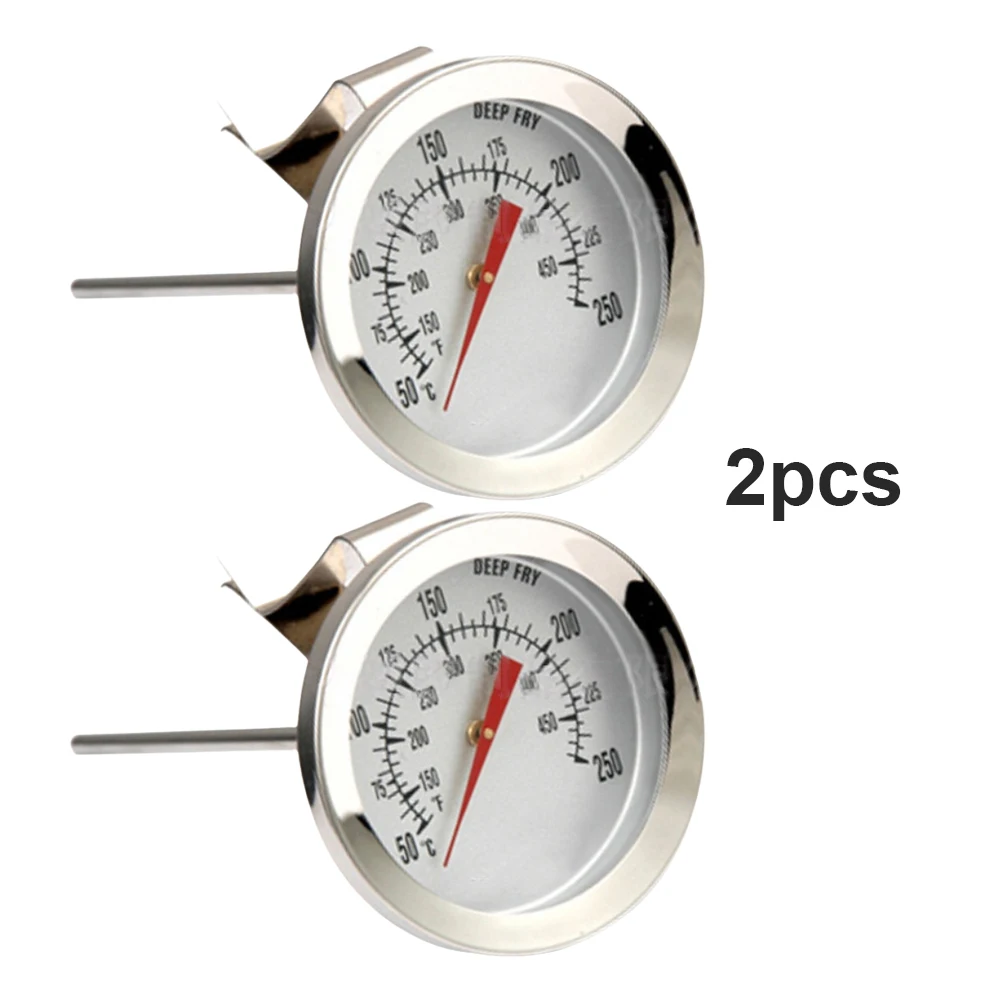 قطعتان من موازين حرارة الفرن المصنوعة من الفولاذ المقاوم للصدأ، قرص كبير 0-300 ° ج 32-572 ° F، مقاوم للماء، مقاوم للضباب، دقيق للخبز وأداة الشواء #1