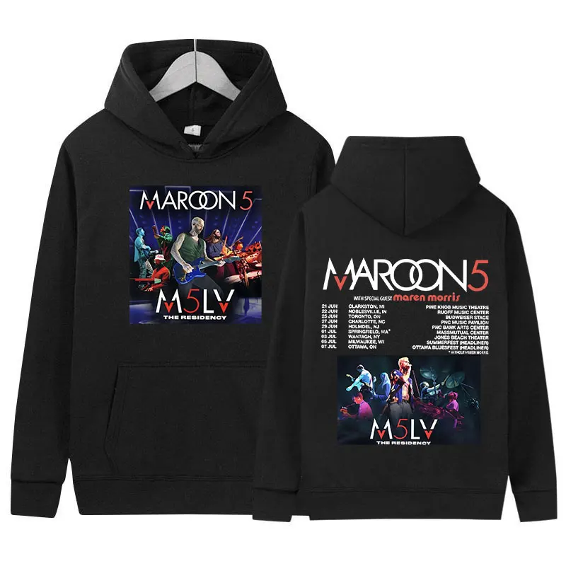 Hip Hop Rock Maroon 5 2024 Tour Hoodie Men's Punk Vintage Gothic Pullover Sweatshirt Unisex Fashion Oversized Hoodies Streetwear