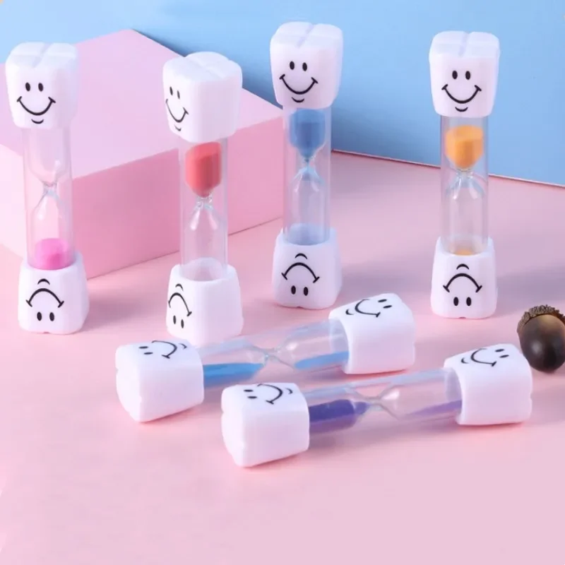 3 Minute Smiling Face Tooth Brushing Hourglass Creative Sand Clock Toothbrush Timer Desktop Ornament for Children Kids Gifts