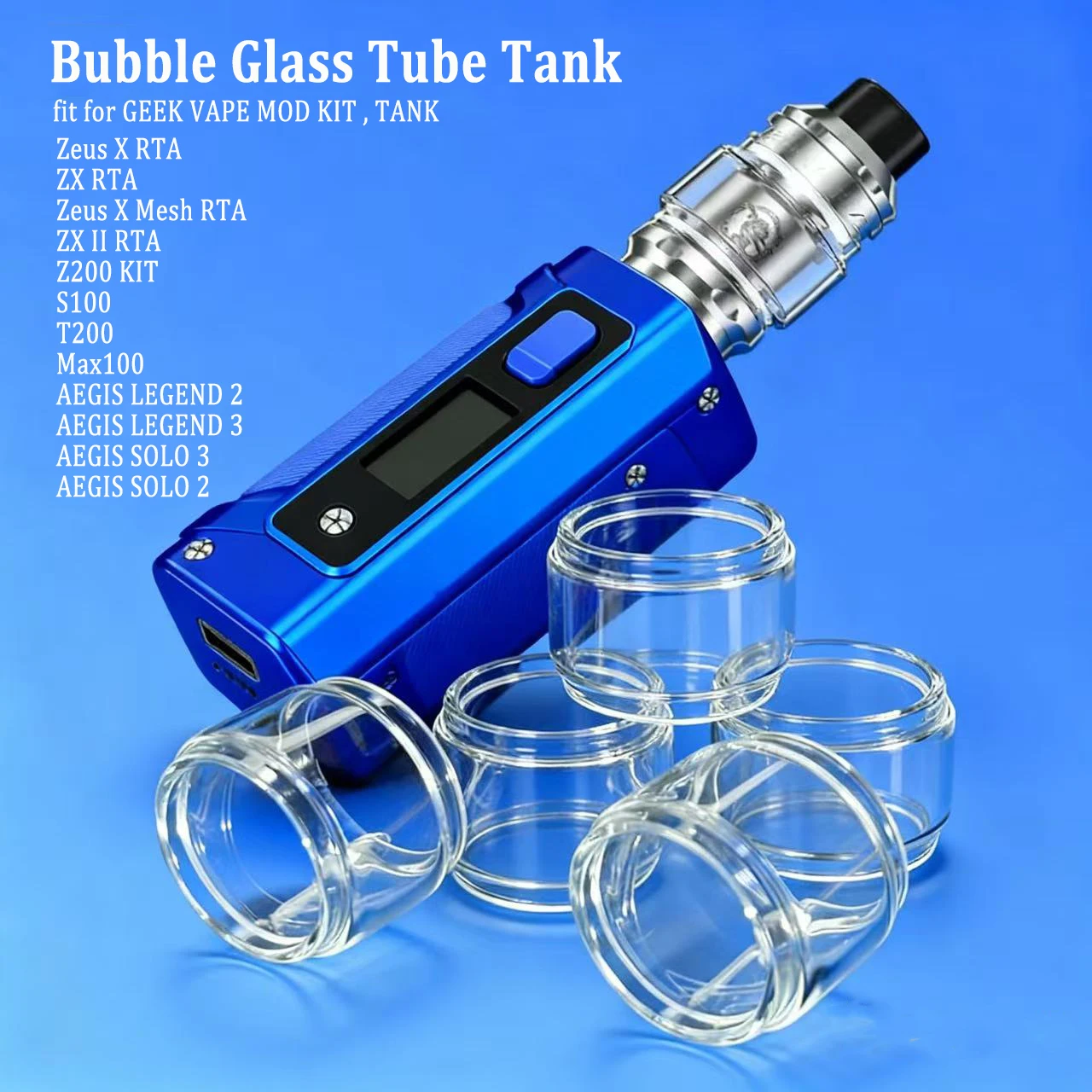 

Сменный стеклянный бак для GreeVape Zeus X Mesh Aegis Solo Legend 3/2 T200 Z200 S100 Max100 Z Subohm ZX II RTA Tank Vape Glass