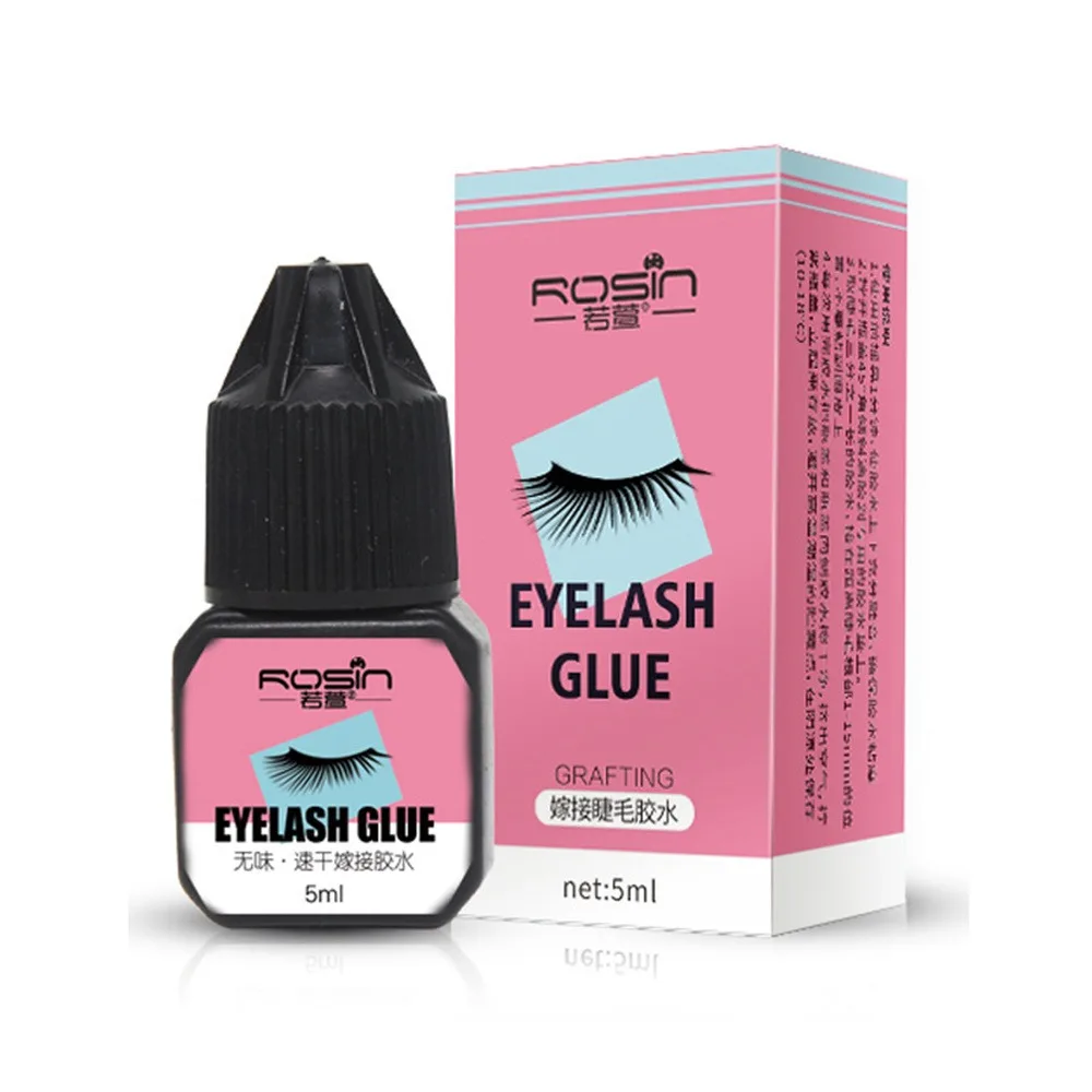 Colle Portable Rapide et Professionnelle pour Maquillage des Yeux, Faux Cils Noirs, Adhésif, Bouclés, Semi-Permanent, 5ml