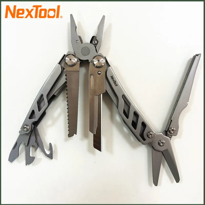 Imagem -02 - Nextool Flagship Pro 16 em Multiferramenta Faca Substituível Edc Faca Dobrável Tesoura Braçadeira Multi Ferramentas Alicate Clipe