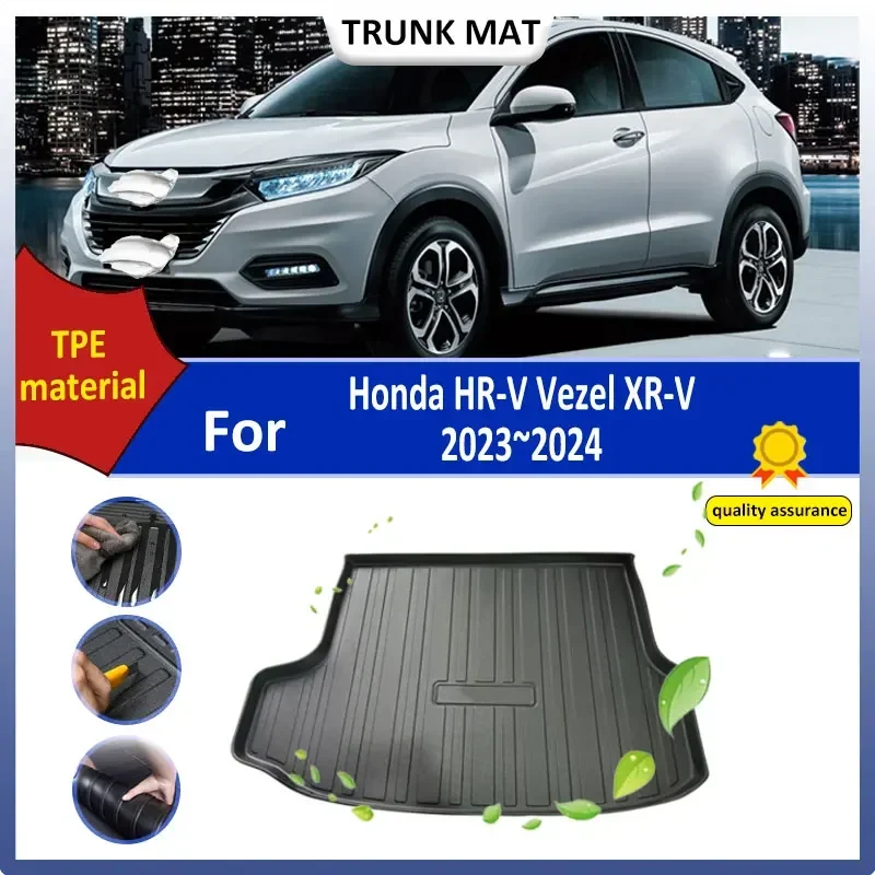 Rear Trunk Mat For Honda HR V HRV Vezel XR V RV3 RV4 RV5 RV6 2023 2024 TPE Material Easy Clean Cargo Liner Storage Box Pad